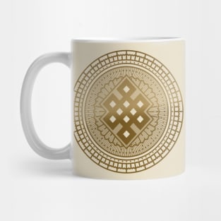 Gold Endless Knot  in Mandala Decorative Shape Mug